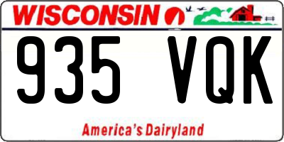 WI license plate 935VQK