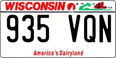 WI license plate 935VQN