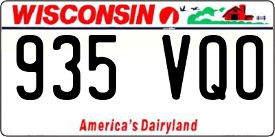 WI license plate 935VQO