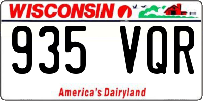 WI license plate 935VQR