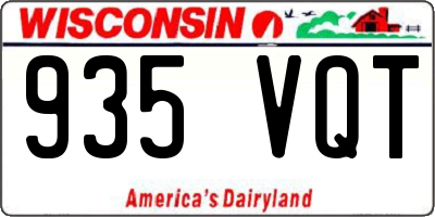 WI license plate 935VQT