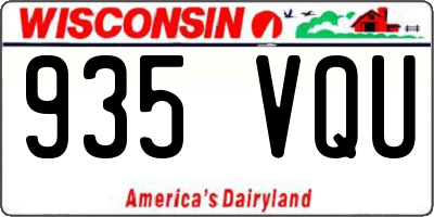 WI license plate 935VQU
