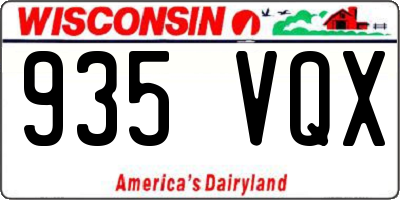 WI license plate 935VQX