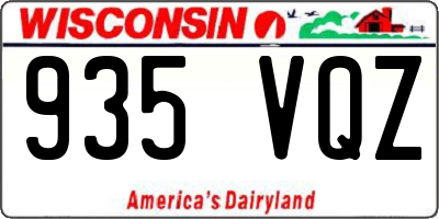 WI license plate 935VQZ