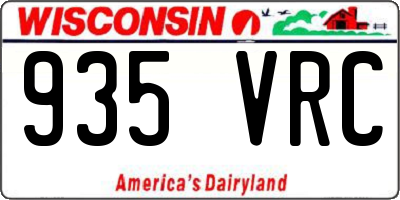 WI license plate 935VRC