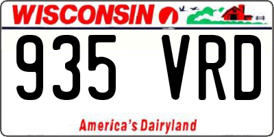 WI license plate 935VRD