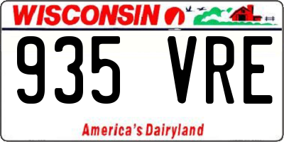 WI license plate 935VRE
