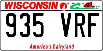 WI license plate 935VRF
