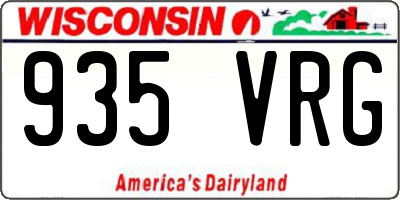 WI license plate 935VRG