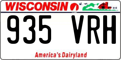 WI license plate 935VRH