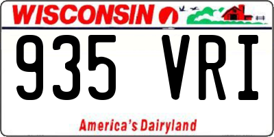 WI license plate 935VRI