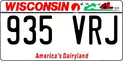 WI license plate 935VRJ