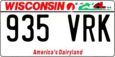 WI license plate 935VRK
