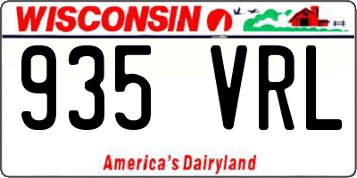 WI license plate 935VRL