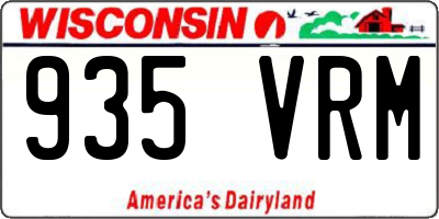 WI license plate 935VRM