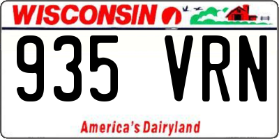 WI license plate 935VRN