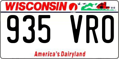 WI license plate 935VRO