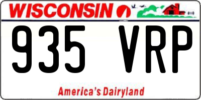 WI license plate 935VRP