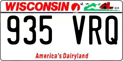 WI license plate 935VRQ