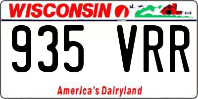WI license plate 935VRR