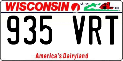 WI license plate 935VRT