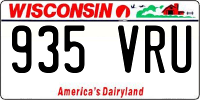 WI license plate 935VRU
