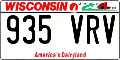 WI license plate 935VRV