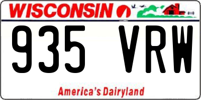 WI license plate 935VRW