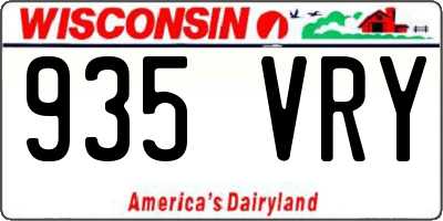 WI license plate 935VRY
