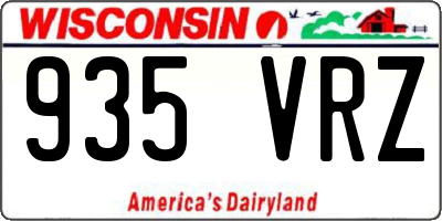 WI license plate 935VRZ