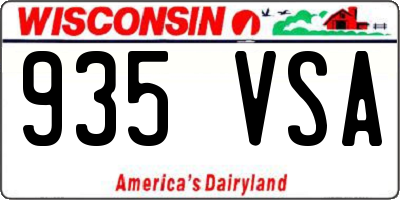 WI license plate 935VSA