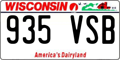 WI license plate 935VSB