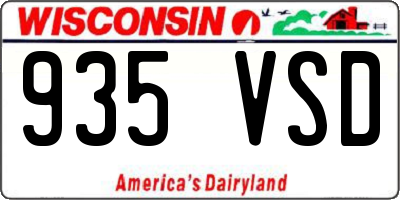 WI license plate 935VSD