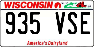 WI license plate 935VSE