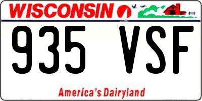 WI license plate 935VSF
