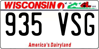 WI license plate 935VSG