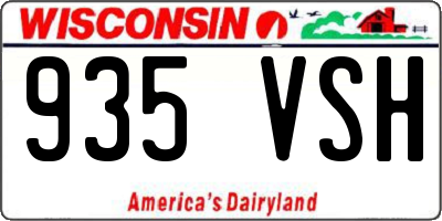 WI license plate 935VSH
