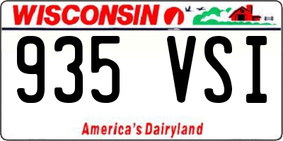 WI license plate 935VSI