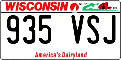 WI license plate 935VSJ