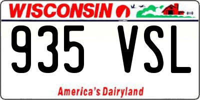 WI license plate 935VSL