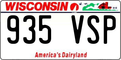WI license plate 935VSP