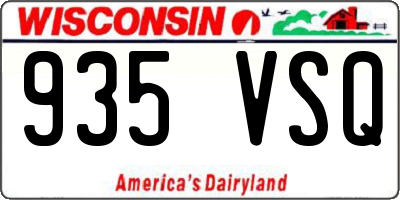 WI license plate 935VSQ