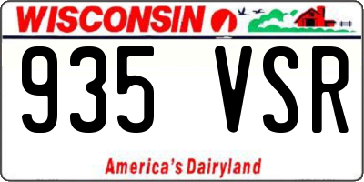 WI license plate 935VSR