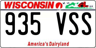 WI license plate 935VSS