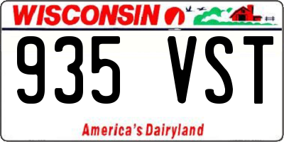 WI license plate 935VST