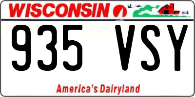WI license plate 935VSY
