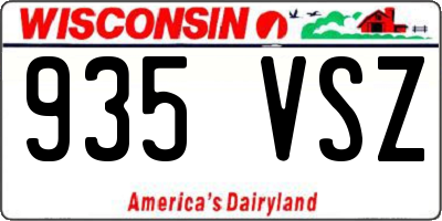 WI license plate 935VSZ