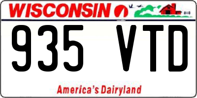 WI license plate 935VTD