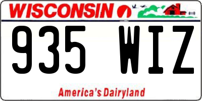 WI license plate 935WIZ