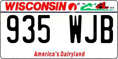 WI license plate 935WJB